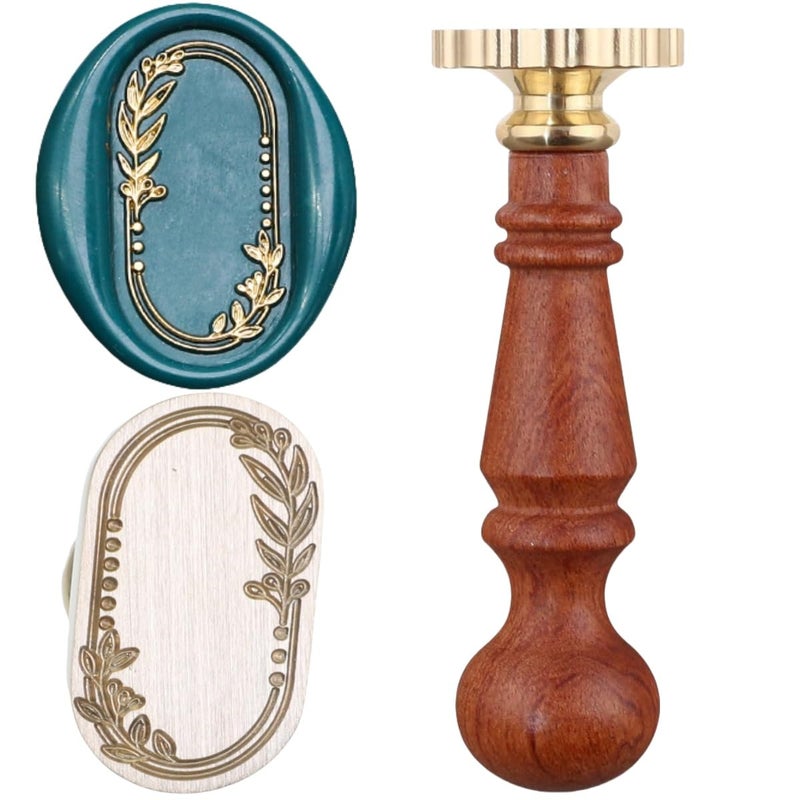 Atopbb Frame Wax Seal Stamp, 3D Embossed Frame Relief Carving Wax Sealing Stamp, Frame WaxStamp Head Wood Stamp Handle, WaxStamp for Wedding Invitations, Letter Sealing (F26) - Image 1